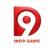 IND9 Game logo with red glossy 3D design and modern gaming brand identity